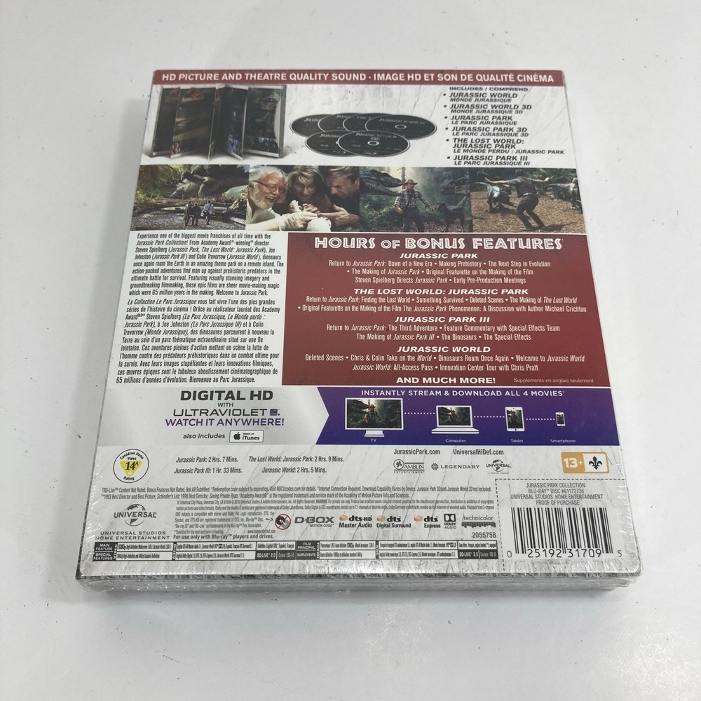 Jurassic Park Collection (4 Movies, 6-Disc Blu-ray Set) | Brand New & Sealed - Picture 4 of 4
